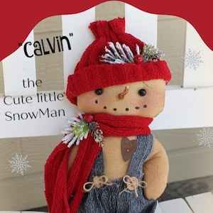 Primitive Snowman Pattern Calvin Snowman Instant Download Pattern