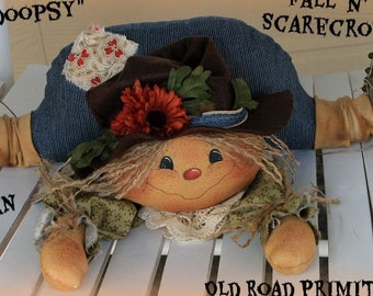 Modello per bambola spaventapasseri primitiva Oopsy Doopsy Fall N' ScareCrow Fall PDF Modello per bambola di stoffa da cucire