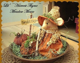 Primitive Mouse Pattern Lil' Harvest Thyme Meadow Mouse n' Pumpkins Halloween Pattern