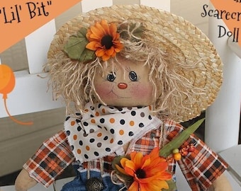 Modello per bambola spaventapasseri autunnale primitiva, modello per bambola di pezza Lil' Bit, modello per cucito in formato PDF per Halloween autunnale