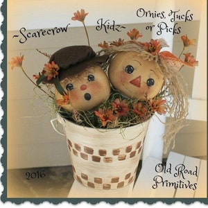 Primitive Scarecrow Pattern Scarecrow Kidz Ornies Fall PDF Sewing Craft Pattern