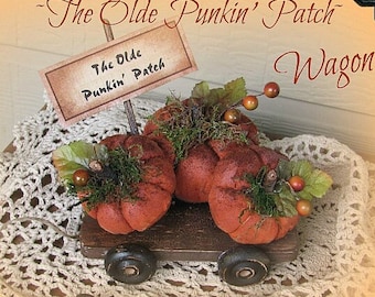 Primitive Pumpkins Pattern The Olde Punkin Patch Wagon Fall Halloween PDF Sewing Pattern