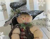 Primitive Snowman Pattern Chilln Charlie the Snowball Snowman Instant Download PDF Christmas Pattern