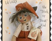 Primitive Halloween Pattern Lil Lizzy the Trick or Treat Kid Witch Doll Pattern