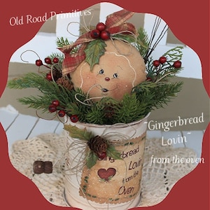 Primitive Gingerbread Pattern Gingerbread Lovin from the Oven Christmas Flour Sifter PDF Sewing Pattern