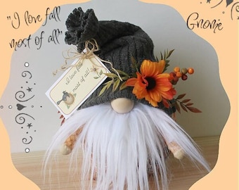 Primitive Fall Gnome, Easy Peasy, I love fall most of all Gnome Sewing PDF Instant Download Pattern