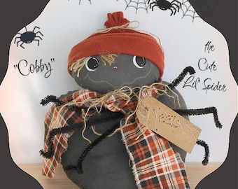 Primitive Spider Pattern, "Cobby" the Cute lil' Spider PDF Sewing Instant Download Pattern