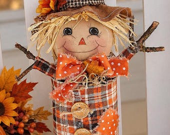 Twiggy the Tin Can Scarecrow Primitive Fall Sewing Pattern
