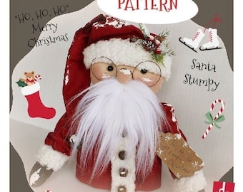 Primitive Santa Pattern Ho Ho Ho Santa Instant Download PDF Christmas Pattern