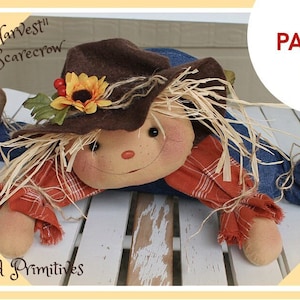Padrão de boneca espantalho primitivo Lil' Harvest Falln' Scarecrow PDF Download instantâneo Padrão de artesanato de costura Ragdoll Raggedy