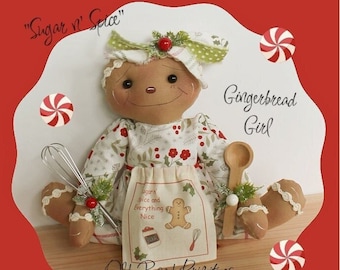 Gingerbread Doll Pattern, Sugar n' Spice Gingerbread Doll Pattern, Gingers, Christmas PDF Sewing Patterns, Wreath Ad On,