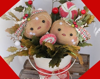 Primitive Ginger Pattern Lil' Ginger Chrismas Tucks PDF Sewing Craft Pattern Gingerbread