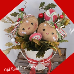 Primitive Ginger Pattern Lil&#39; Ginger Chrismas Tucks PDF Sewing Craft Pattern Gingerbread