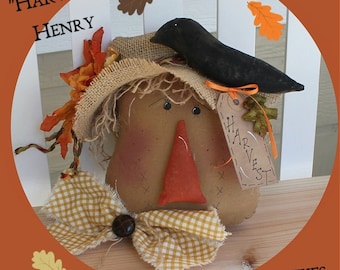 Primitive Scarecrow Pattern Harvest Henry Instant Download PDF Fall Sewing Pattern