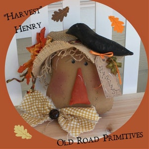 Primitive Scarecrow Pattern Harvest Henry Instant Download PDF Fall Sewing Pattern