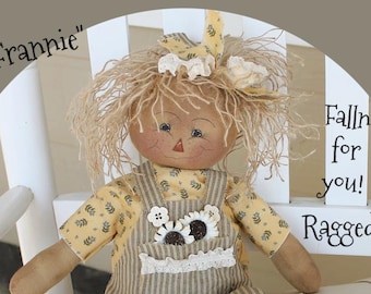 Primitives Scarecrow Doll Pattern Frannie Fall Raggedy PDF Sewing Pattern