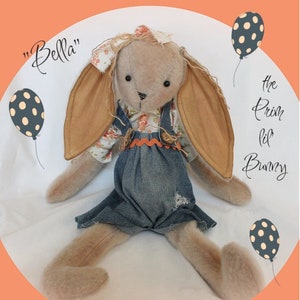 Primitive Bunny Pattern Bella the Prim lil&#39; Bunny PDF Sewing Easter Spring Pattern