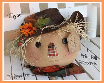 Primitive Scarecrow Pattern Clyde the Prim Fall Scarecrow Sewing PDF Craft Pattern