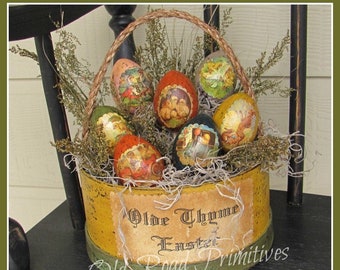 Primitive Easter Egg Pattern Olde Thyme Easter Basket PDF Spring Craft Pattern