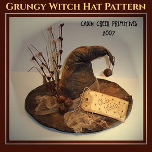 Primitive Grungy Witch Hat Pattern Fall Halloween PDF Sewing Craft Pattern