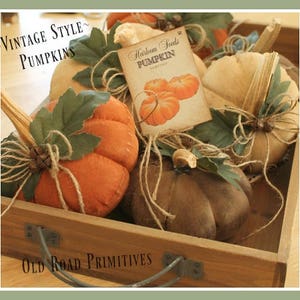 Primitive Pumpkin Pattern Vintage Style Pumpkins Fall PDF Sewing Pattern