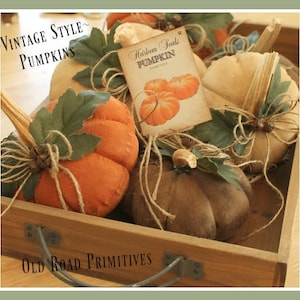 Primitive Pumpkin Pattern Vintage Style Pumpkins Fall PDF Sewing Pattern