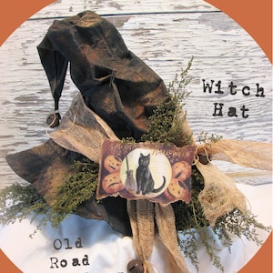 Primitive Witch Hat Fall Pattern A Merry Halloween Witch Hat PDF Sewing Craft Pattern