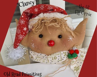 Primitive Elf Pattern Clancy the lil Elf Ornie Christmas PDF Sewing Pattern DIY