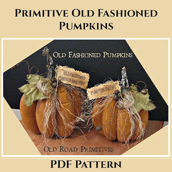 BEST SELLER Primitive Pumpkin Pattern Old Fashioned Pumpkins Instant Download PDF Fall Pattern