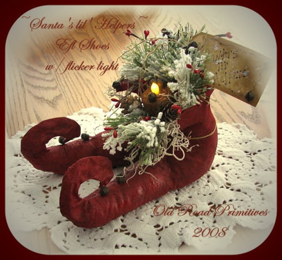 Primitve Elf Shoes Pattern Santa's lil' Helpers Elf Shoes PDF Christmas Pattern