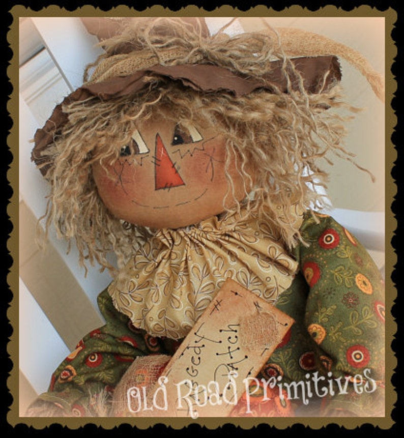 Primitive Scarecrow Pattern Raggedy Patch Fall Halloween PDF Etsy