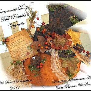 Primitive Scarecrow Pattern Scarecrow Dayz Fall Pumpkin Vignette PDF Sewing Pattern
