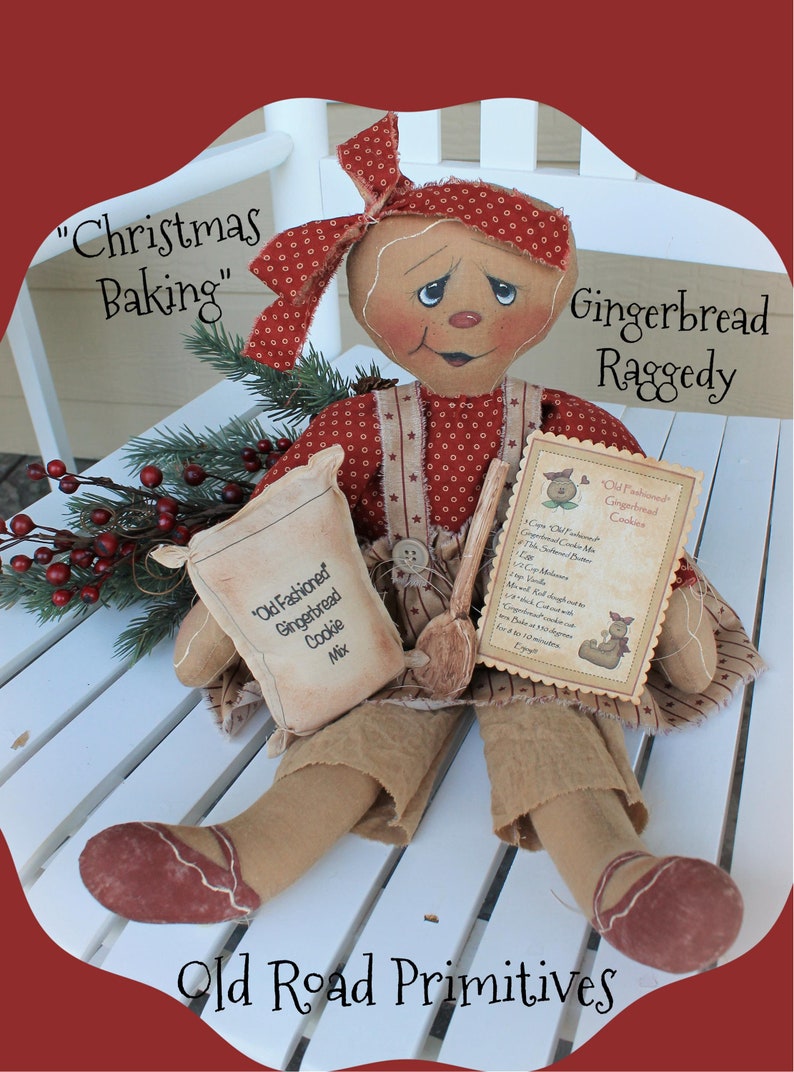 Primitive Gingerbread Pattern Christmas Baking Gingerbread Raggedy PDF ...