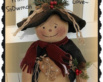 Primitive Snowman Pattern Winter Thyme Love Prim Snowman Pattern