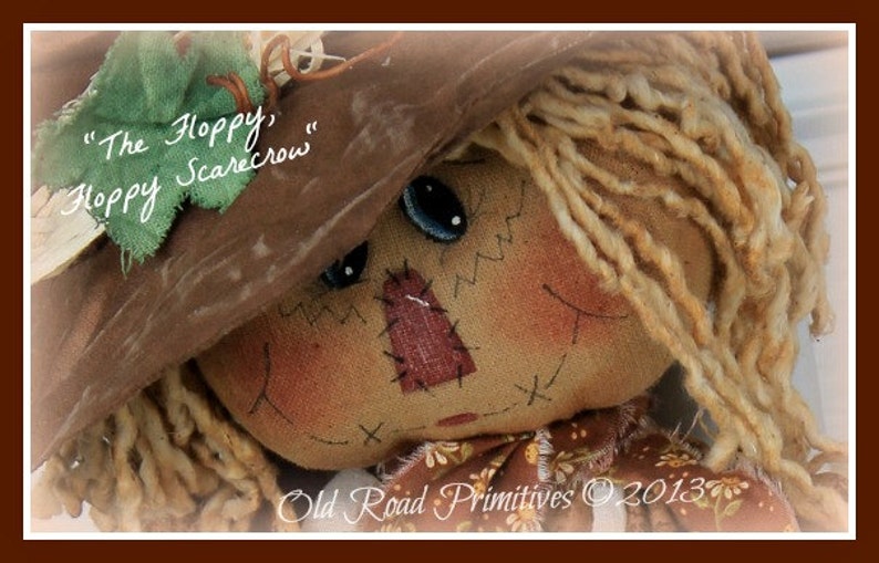 Primitive Scarecrow Pattern The Floppy, Floppy Scarecrow Fall Halloween PDF Sewing Pattern image 4