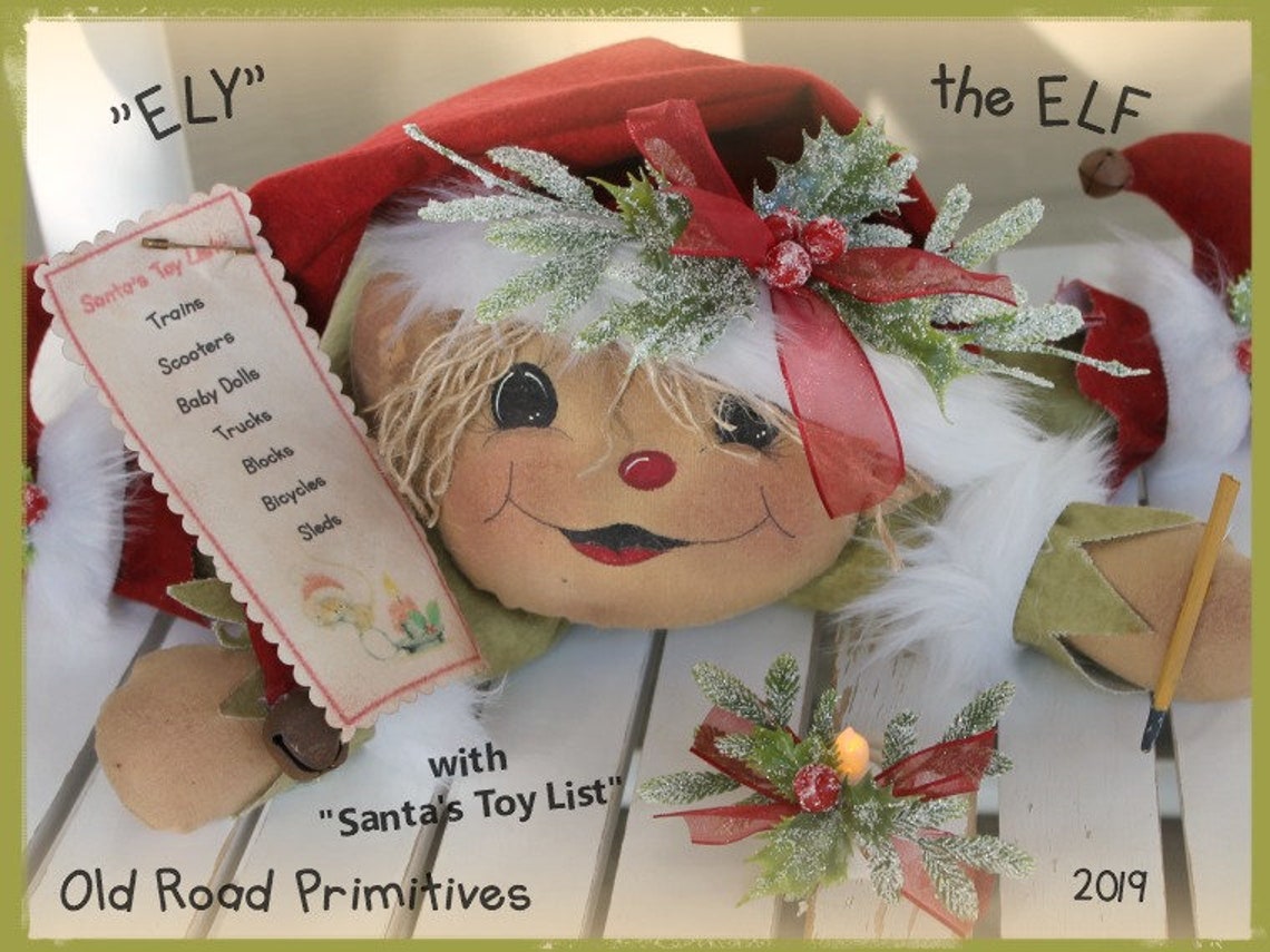 Primitive Elf Pattern Ely the little Christmas Elf | Etsy