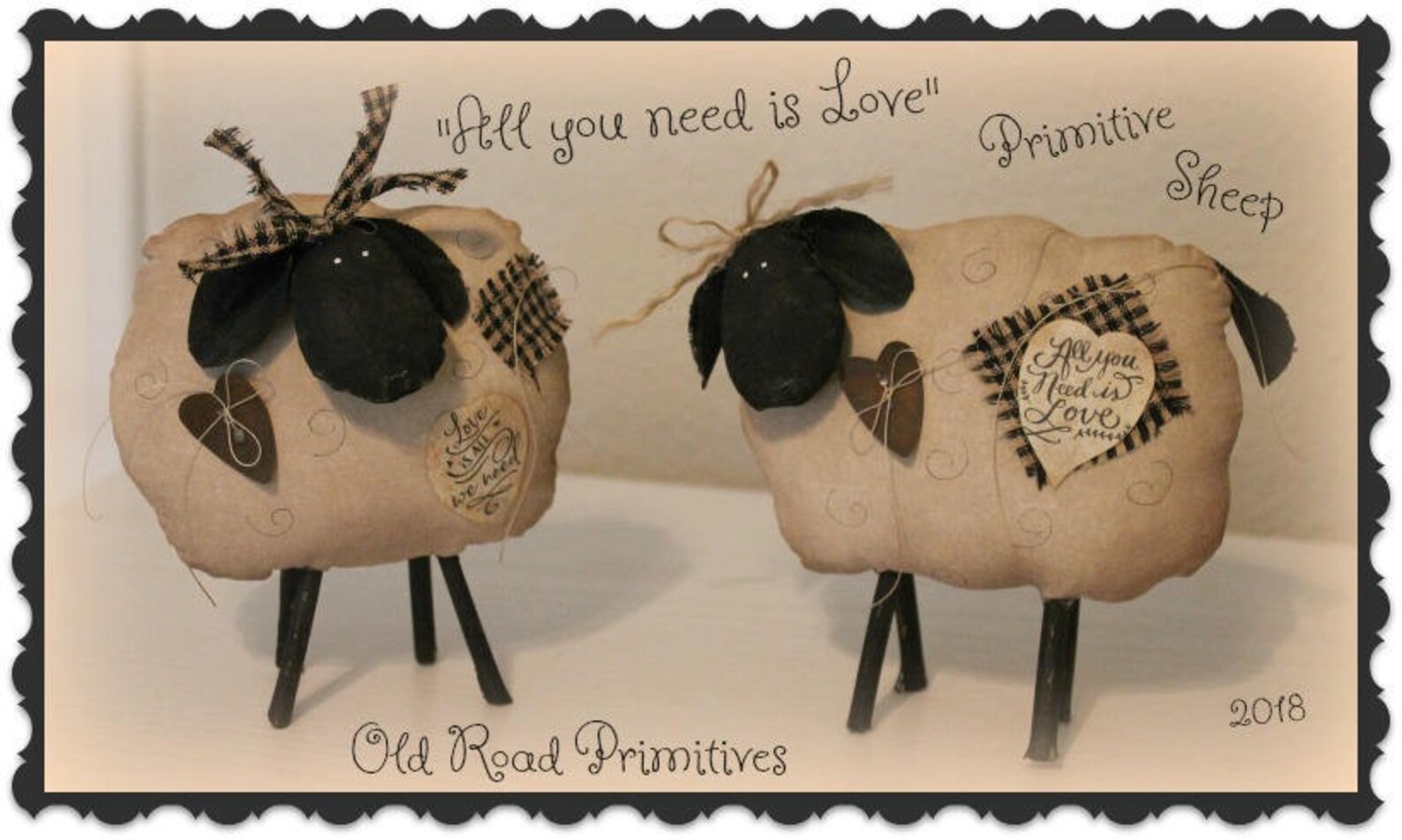 Primitive Sheep Pattern All you need is Love Sheep PDF Sewing | Etsy