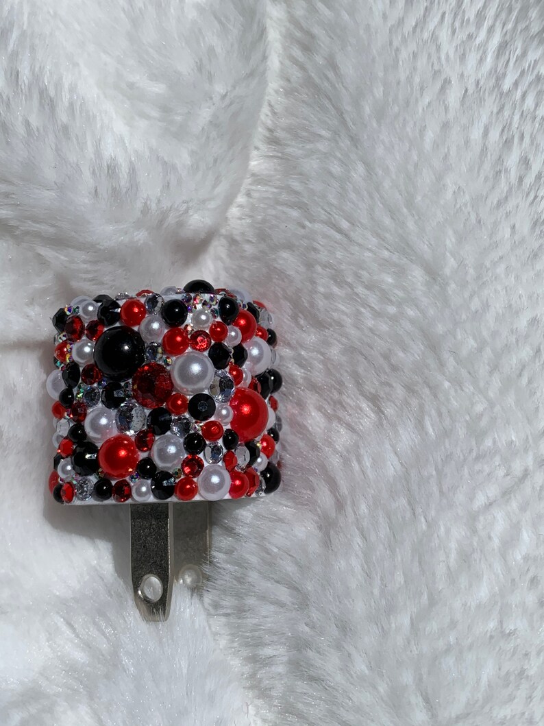 Rhinestone and Pearl multi port usb phone charger