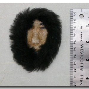 Vintage Miniature Alaskan Eskimo Mask, Hand Sewn Caribou