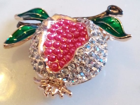 POMEGRANATE BROOCH! Figural, Food and Drink, Frui… - image 7