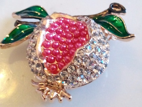 POMEGRANATE BROOCH! Figural, Food and Drink, Frui… - image 6