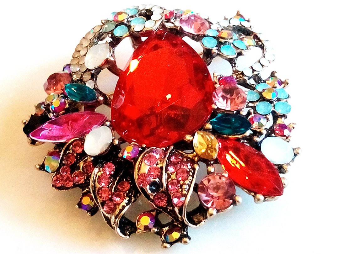 Wendalern Broche En Strass Cristal Bleu - Accessoire Classique Pour Mariage Et Bijoux