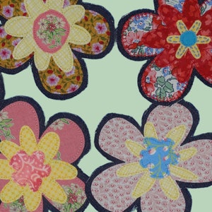 Handmade Flower Applique Patch: Upcycled Denim Sew-On