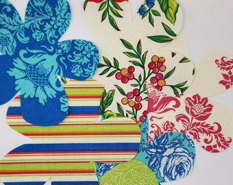12 Flower Patches Jean Patches Die Cut Fusible Fabric Flower Cutouts Quilt Flowers