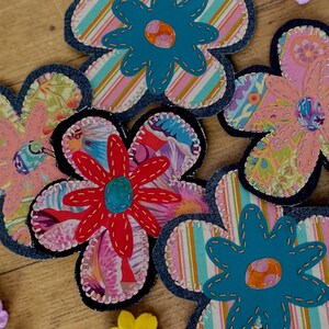Handmade Boho Flower Patches: Sew-On Cotton Applique