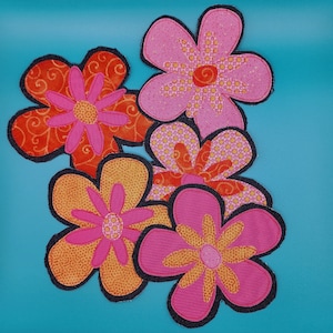 Handmade Boho Flower Patch: Denim Applique, 70s Style