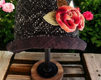 Velvet Rose Cloche Hat -1920's Flapper Look