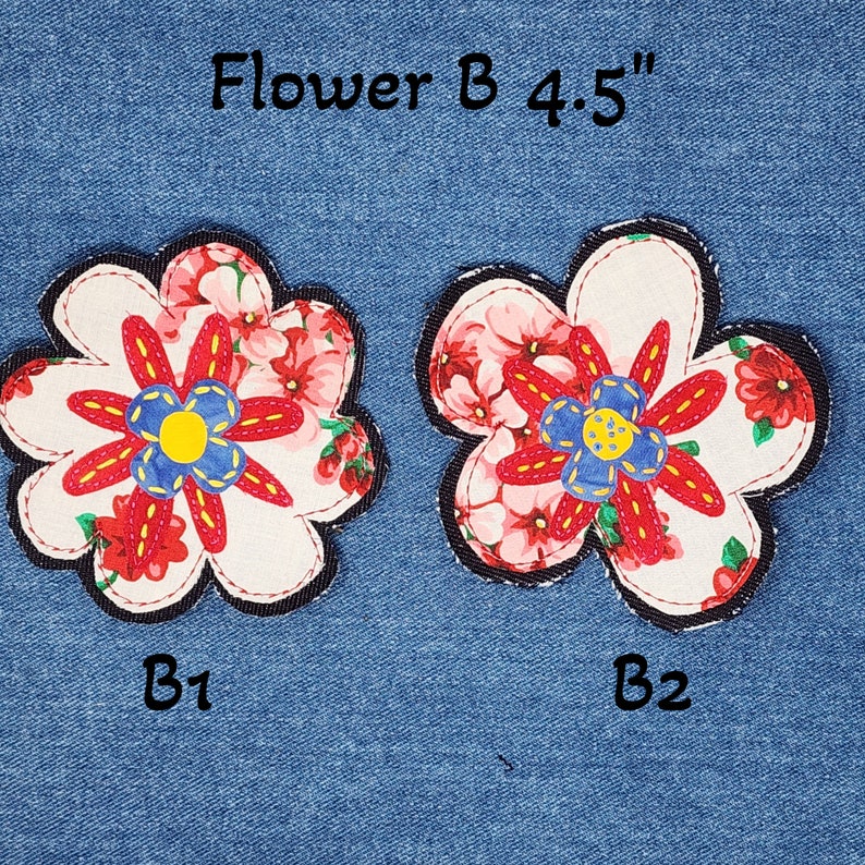 Boho Patches, Applique Patches, Handmade sew-on patches, Flower Patches, Patch for Jeans, Handmade jean Patches image 3