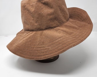 Brown Boonie Hat, Summer Sun Hat - Women's, Large Floppy Brim