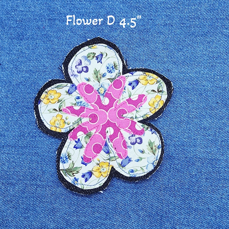 Boho Patches, Applique Patches, Handmade sew-on patches, Flower Patches, Patch for Jeans, Handmade jean Patches image 5